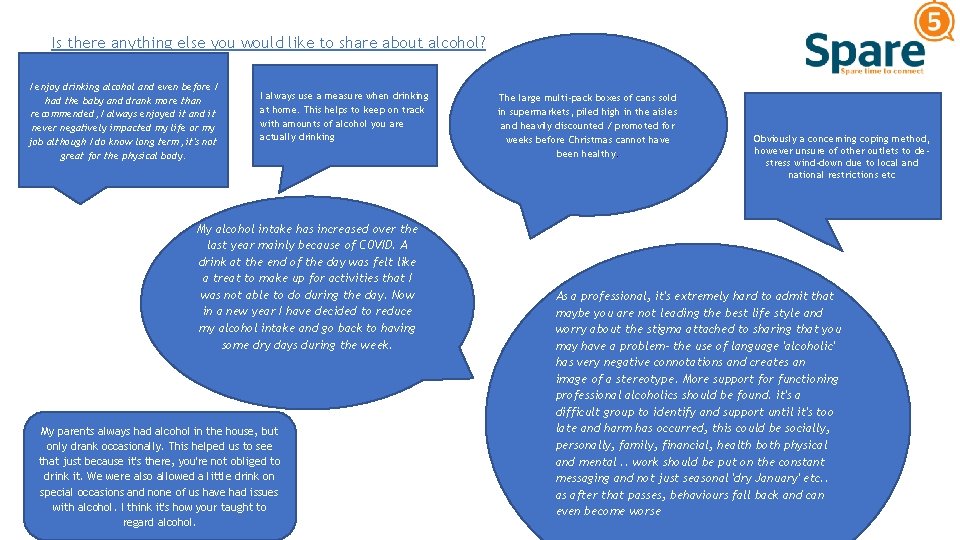 Is there anything else you would like to share about alcohol? I enjoy drinking