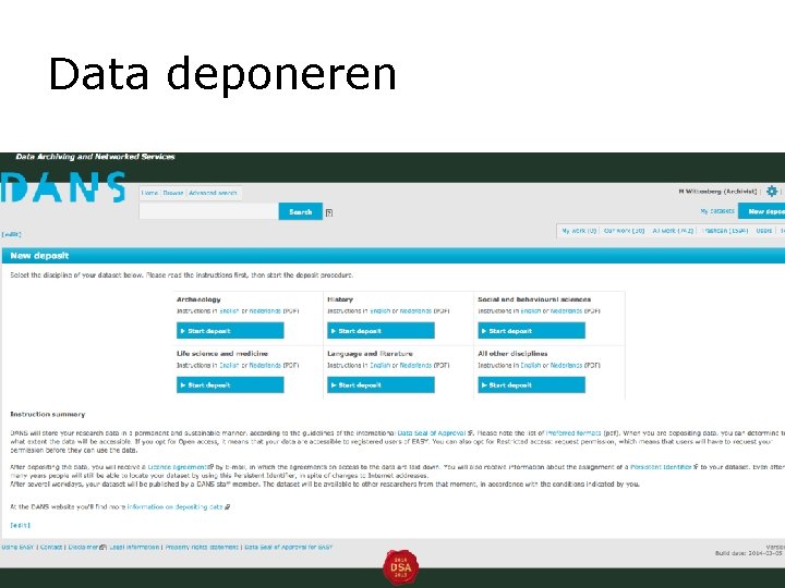 Data deponeren NPSO discussiemiddag over Open Access 12 maart 2014 