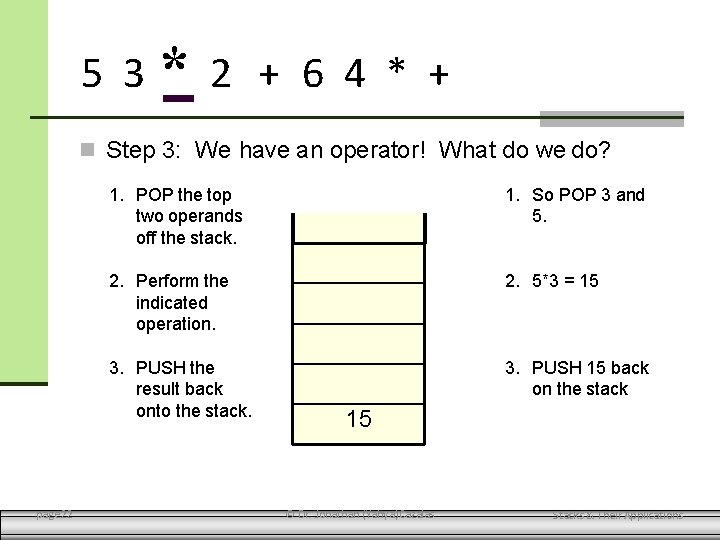 5 3 * 2 + 6 4 * + Step 3: We have an