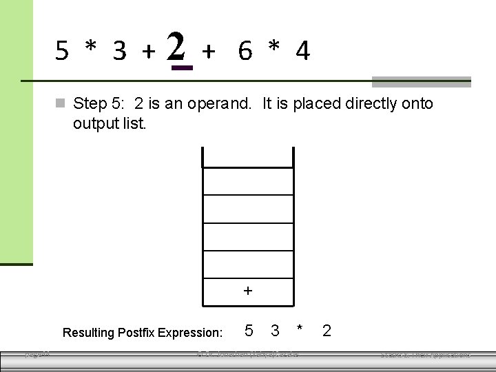 5 * 3 + 2 + 6 * 4 Step 5: 2 is an