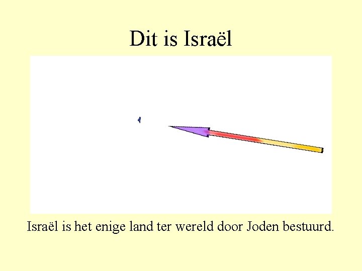 Dit is Israël is het enige land ter wereld door Joden bestuurd. 