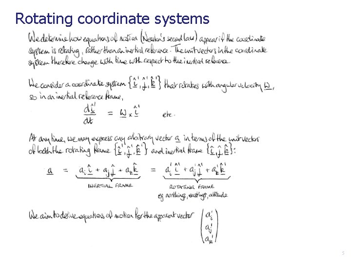 Rotating coordinate systems 5 