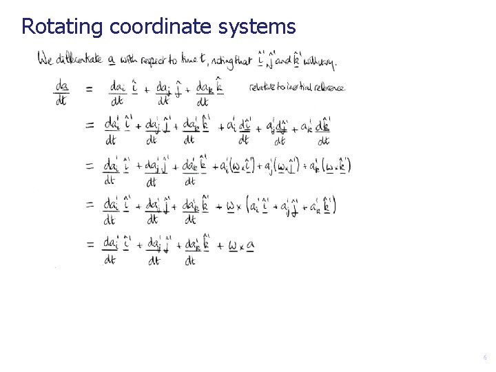Rotating coordinate systems 6 
