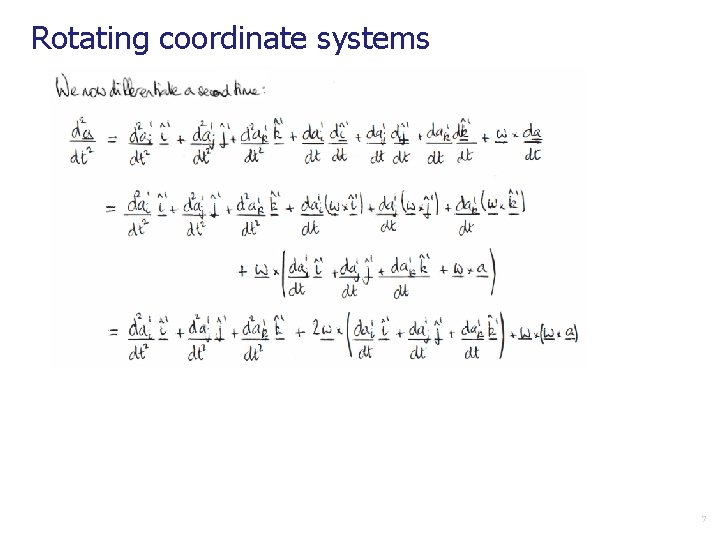 Rotating coordinate systems 7 