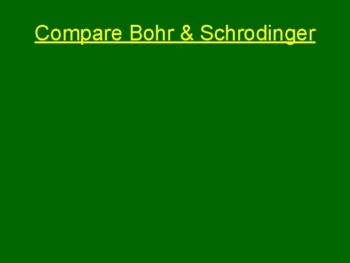 Compare Bohr & Schrodinger 