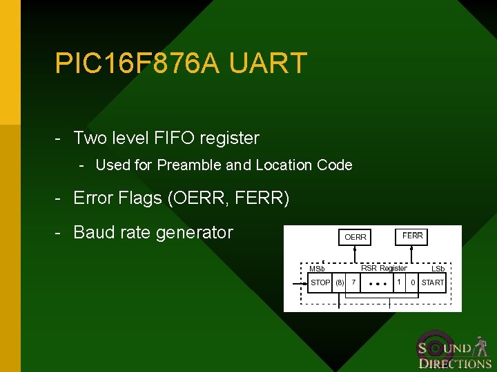 PIC 16 F 876 A UART - Two level FIFO register - Used for
