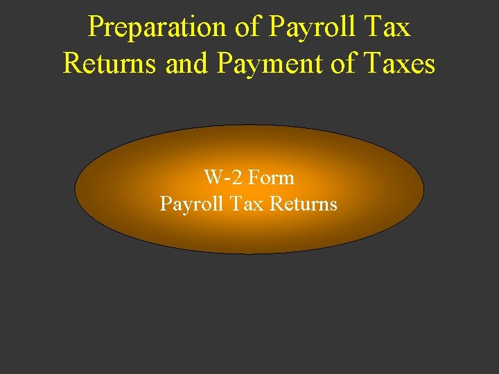 Preparation of Payroll Tax Returns and Payment of Taxes W-2 Form Payroll Tax Returns