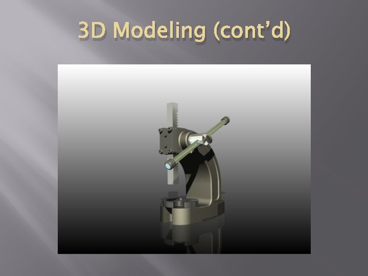 3 D Modeling (cont’d) 