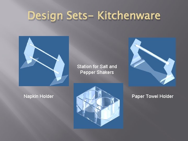 Design Sets- Kitchenware Station for Salt and Pepper Shakers Napkin Holder Paper Towel Holder