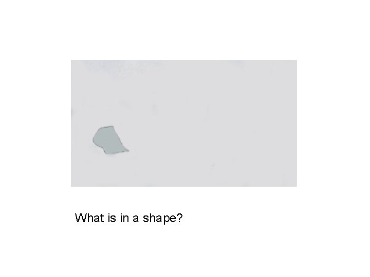 What is in a shape? 