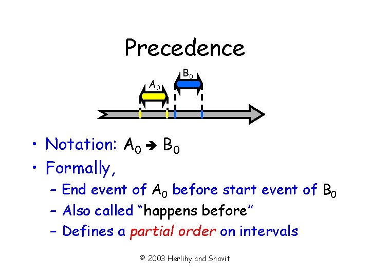 Precedence A 0 B 0 • Notation: A 0 B 0 • Formally, –