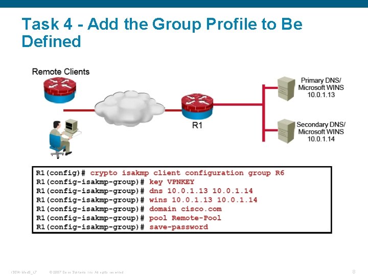 Task 4 - Add the Group Profile to Be Defined ISCW-Mod 3_L 7 ©