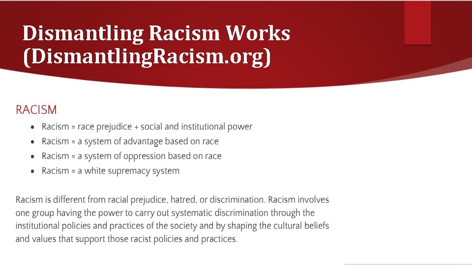 Dismantling Racism Works (Dismantling. Racism. org) 