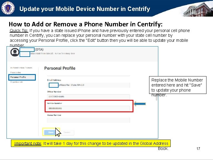 Update your Mobile Device Number in Centrify How to Add or Remove a Phone