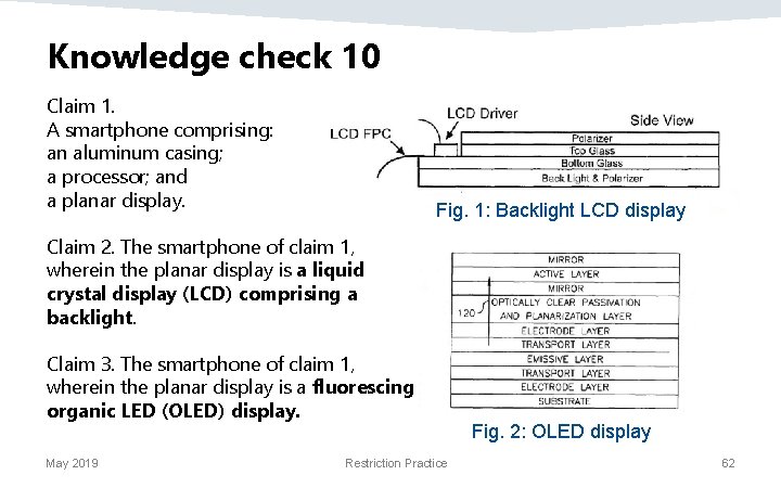 Knowledge check 10 Claim 1. A smartphone comprising: an aluminum casing; a processor; and