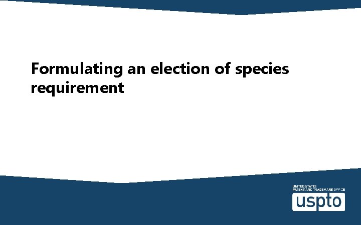 Formulating an election of species requirement 