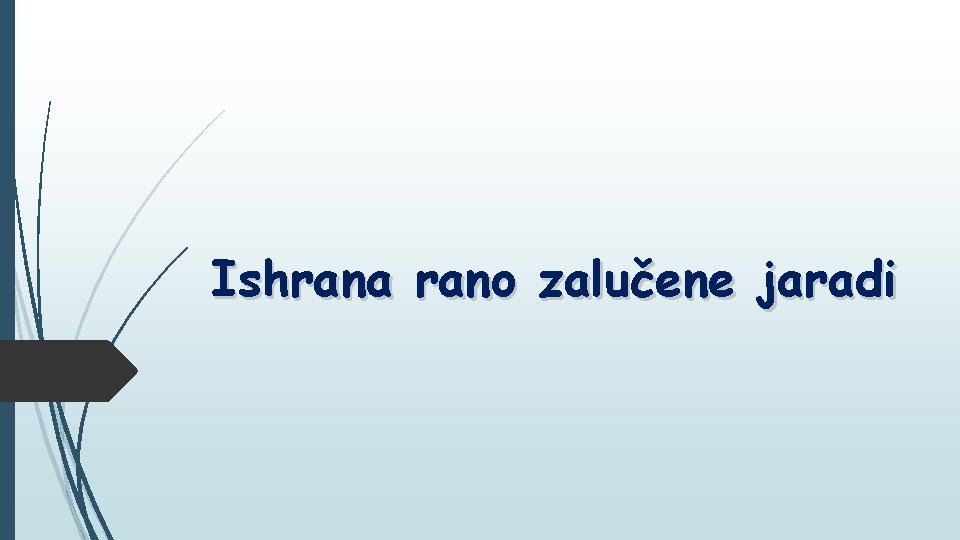 Ishrana rano zalučene jaradi 