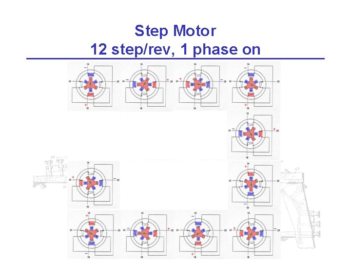 Step Motor 12 step/rev, 1 phase on 