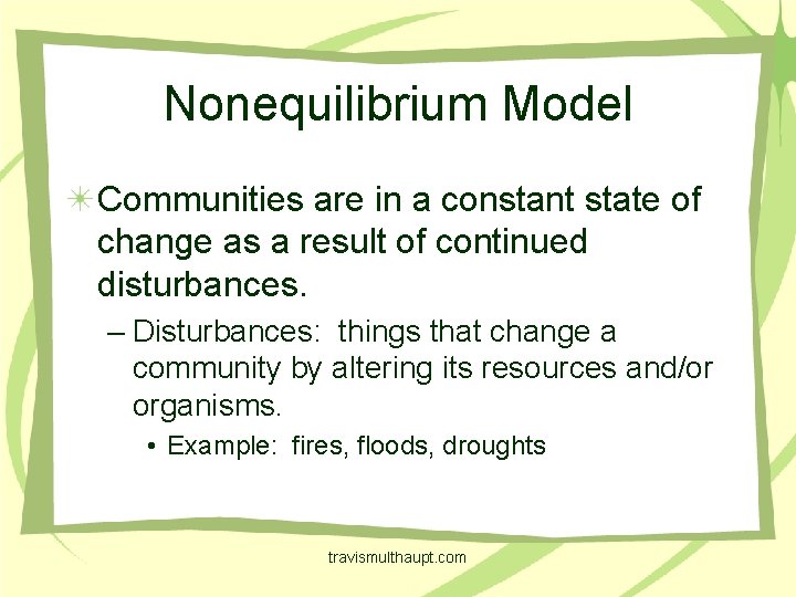 Nonequilibrium Model Communities are in a constant state of change as a result of