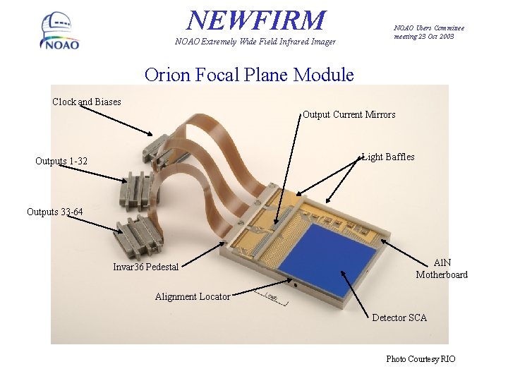 NEWFIRM NOAO Extremely Wide Field Infrared Imager NOAO Users Committee meeting 23 Oct 2003