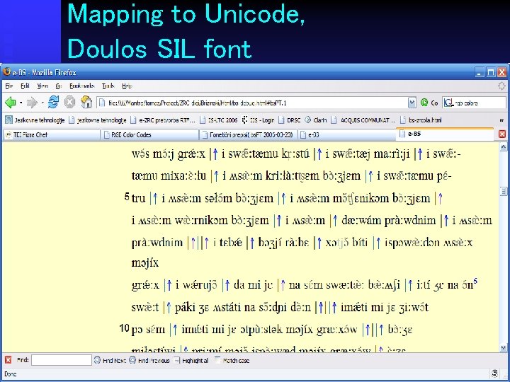 Mapping to Unicode, Doulos SIL font 