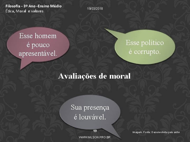 Filosofia - 3º Ano -Ensino Médio Ética, Moral e valores 19/03/2018 Esse homem é