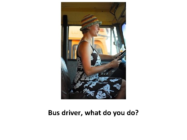 Bus driver, what do you do? 