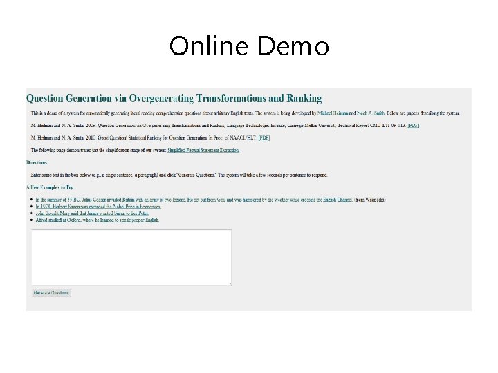 Online Demo 