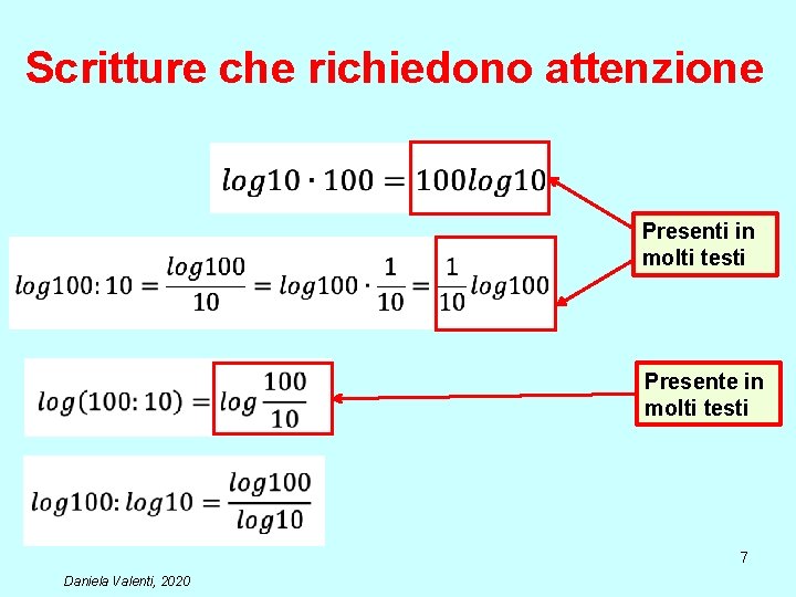 Scritture che richiedono attenzione Presenti in molti testi Presente in molti testi 7 Daniela