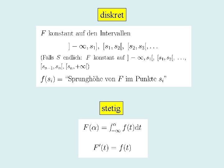 diskret stetig 