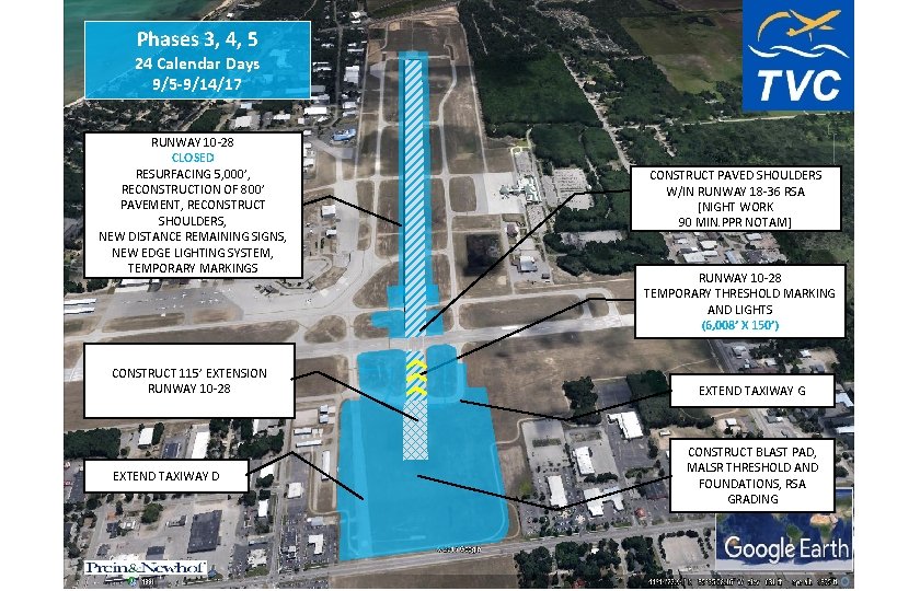 Phases 3, 4, 5 24 Calendar Days 9/5 -9/14/17 RUNWAY 10 -28 CLOSED RESURFACING