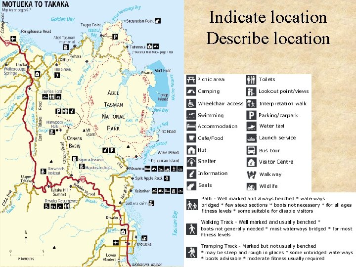 Indicate location Describe location 