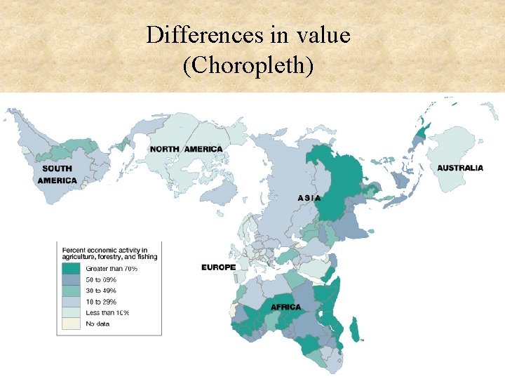 Differences in value (Choropleth) 