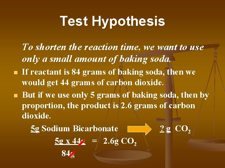 Test Hypothesis To shorten the reaction time, we want to use only a small