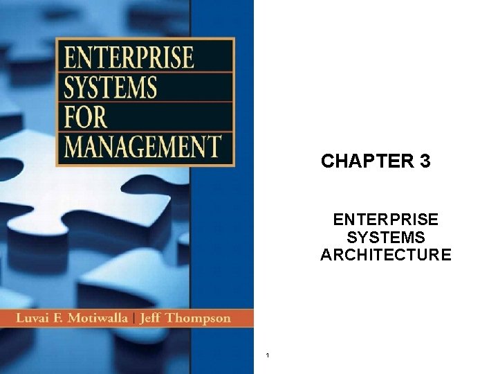 CHAPTER 3 ENTERPRISE SYSTEMS ARCHITECTURE 1 