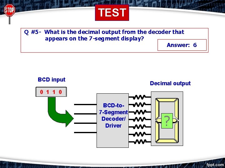 TEST Q #5#1 - What is the decimal output from the decoder that #2#3#4