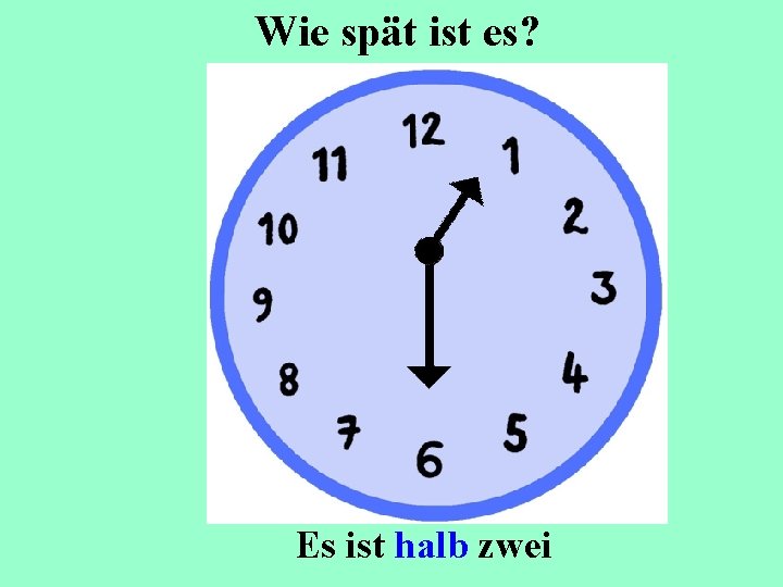 Wie spät ist es? Es ist halb zwei 