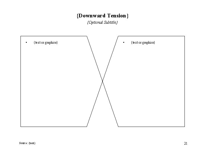 {Downward Tension} {Optional Subtitle} • {text or graphics} Source: {text} • {text or graphics}