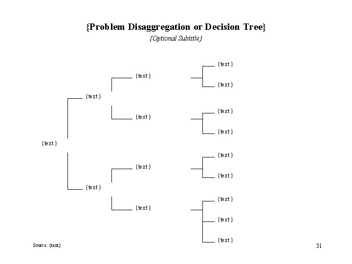 {Problem Disaggregation or Decision Tree} {Optional Subtitle} {text } {text } {text } {text