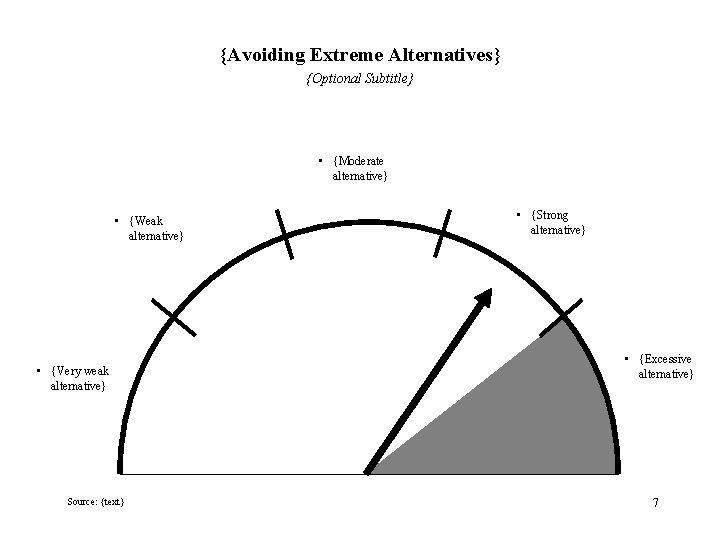 {Avoiding Extreme Alternatives} {Optional Subtitle} • {Moderate alternative} • {Weak alternative} • {Very weak