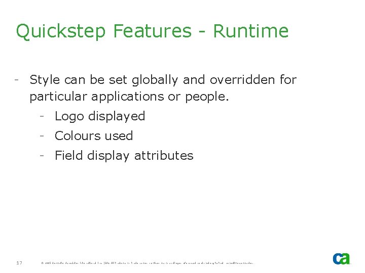 Quickstep Features - Runtime - Style can be set globally and overridden for particular