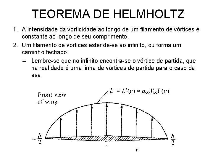 TEOREMA DE HELMHOLTZ 1. A intensidade da vorticidade ao longo de um filamento de