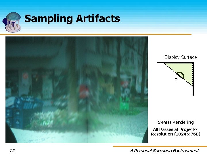 Sampling Artifacts Display Surface P 3 -Pass Rendering All Passes at Projector Resolution (1024