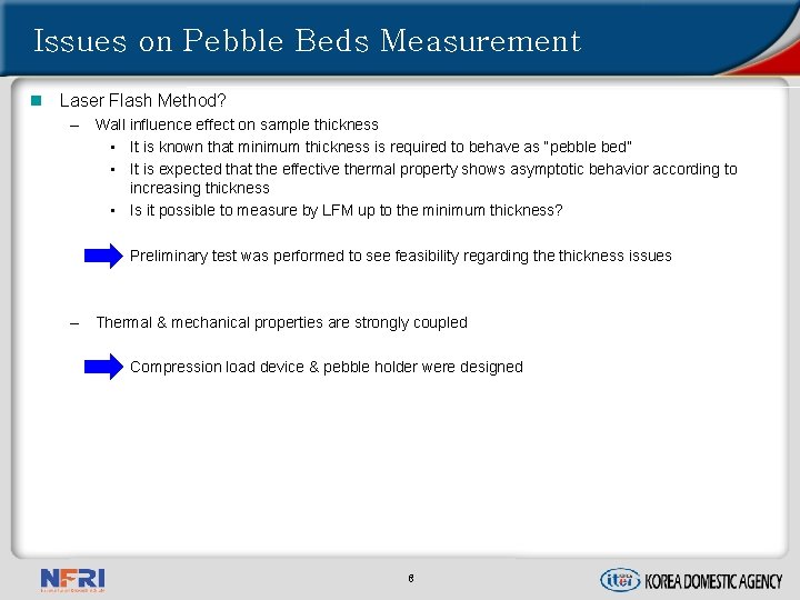 Issues on Pebble Beds Measurement n Laser Flash Method? – Wall influence effect on