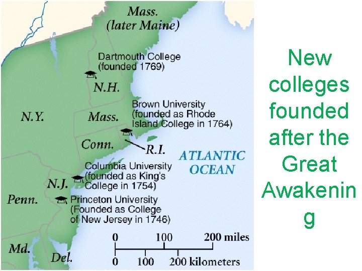 New colleges founded after the Great Awakenin g 