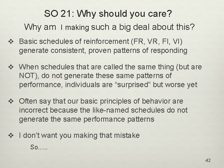 SO 21: Why should you care? Why am I making such a big deal