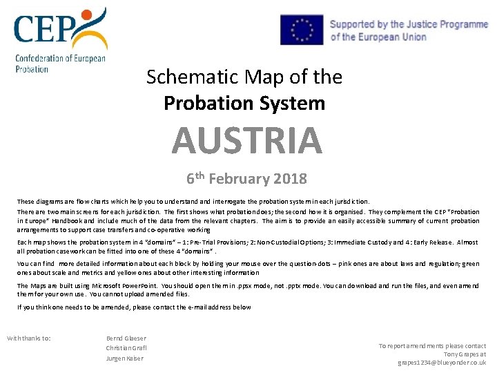 Schematic Map of the Probation System AUSTRIA 6 th February 2018 These diagrams are