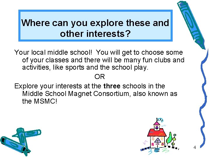 Where can you explore these and other interests? Your local middle school! You will