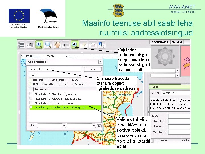 Maainfo teenuse abil saab teha ruumilisi aadressiotsinguid 