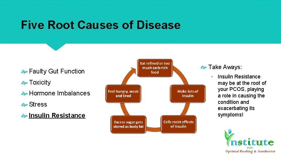 Five Root Causes of Disease Faulty Gut Function Toxicity Hormone Imbalances Stress Insulin Resistance